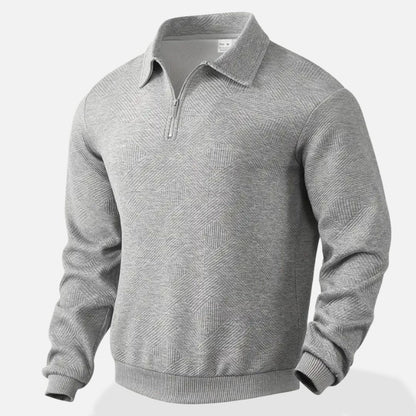 Men's - Half-Zipper Sweater - Soft Knit Material - Stylish Casual Wear