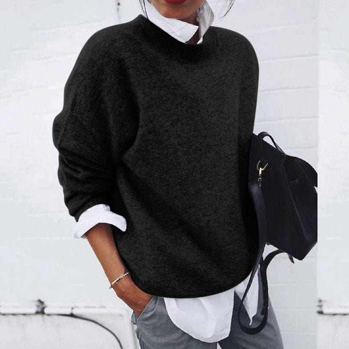 Women's - Knitted Jumper - Round Neck Long Sleeve