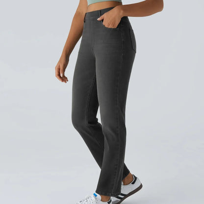 Women's - Comfortable Elastic Trousers - Stylish & Versatile Everyday Wear