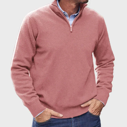 Men's - Sweater - Italian Cashmere with Zipper - Cashmere Sweater