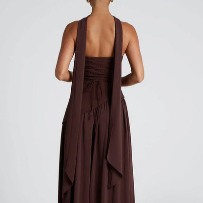 Women's - Strapless Evening Dress - A-Line with Slit