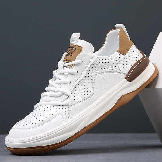 Men's – Leather Sneakers – Genuine Leather, Stylish Design – Casual Footwear