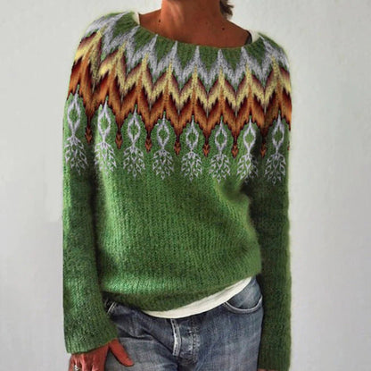 Women's - Winter Jumper - Retro Knit Long Sleeve