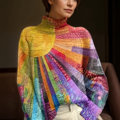 Women's - Artistic Style Sweater - Cosy Knit - Trendy Layering Essential - Comfortable Fashion for Every Occasion