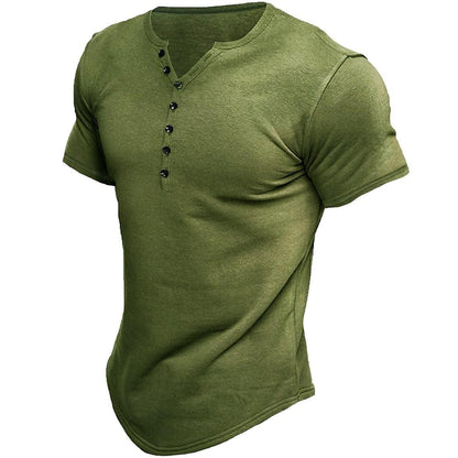 Men's - Slim-Fit Button T-Shirt - Stylish Cotton Top for Every Occasion
