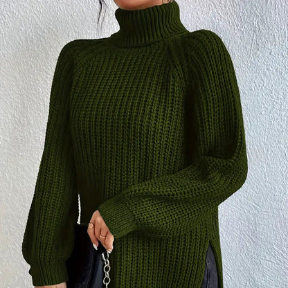 Women's - Turtleneck Sweater - Soft Knit Fabric - Stylish & Cosy Layering