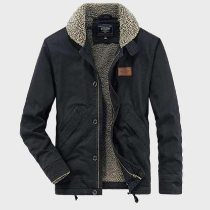 Men's - Winter Sherpa-Lined Jacket - Warm Heavy-Duty Outdoor Coat for Cold Weather