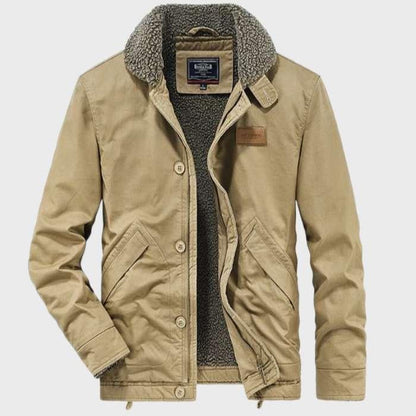 Men's - Winter Sherpa-Lined Jacket - Warm Heavy-Duty Outdoor Coat for Cold Weather