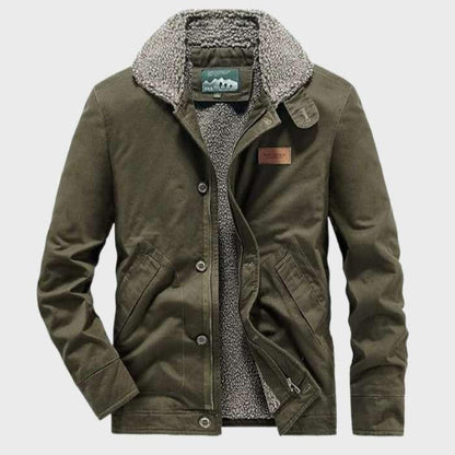 Men's - Winter Sherpa-Lined Jacket - Warm Heavy-Duty Outdoor Coat for Cold Weather