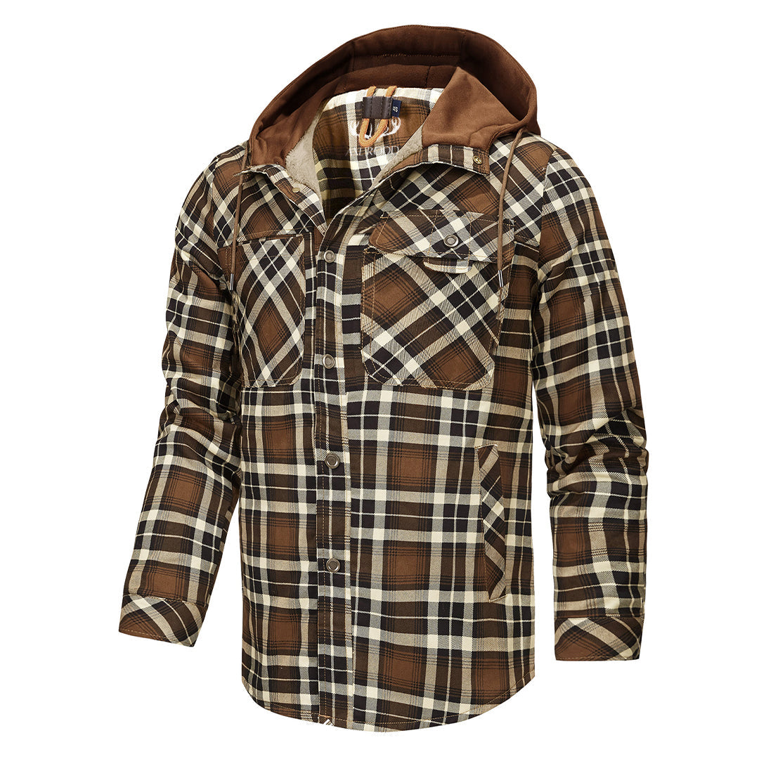 Men's - Lumberjack Hoodie - Cosy Flannel Material - Stylish Casual Wear