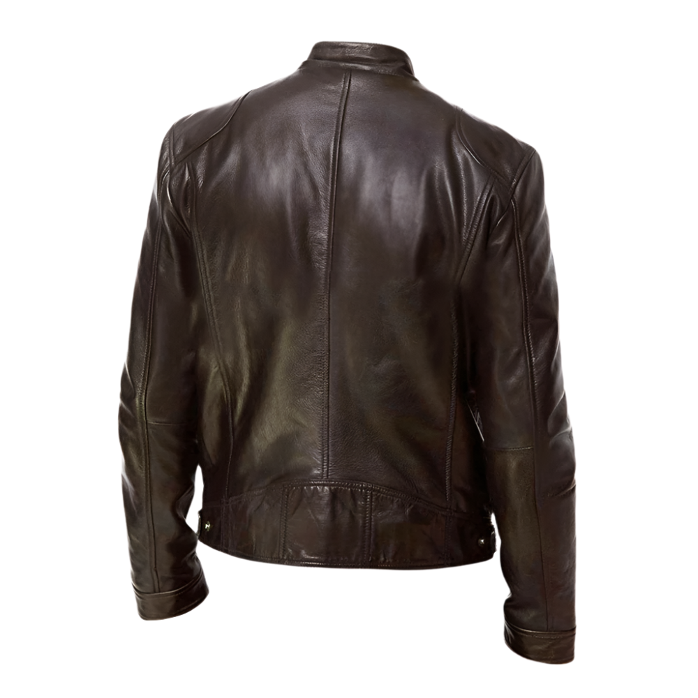 Men's - Faux Leather Jacket - Classic Fit