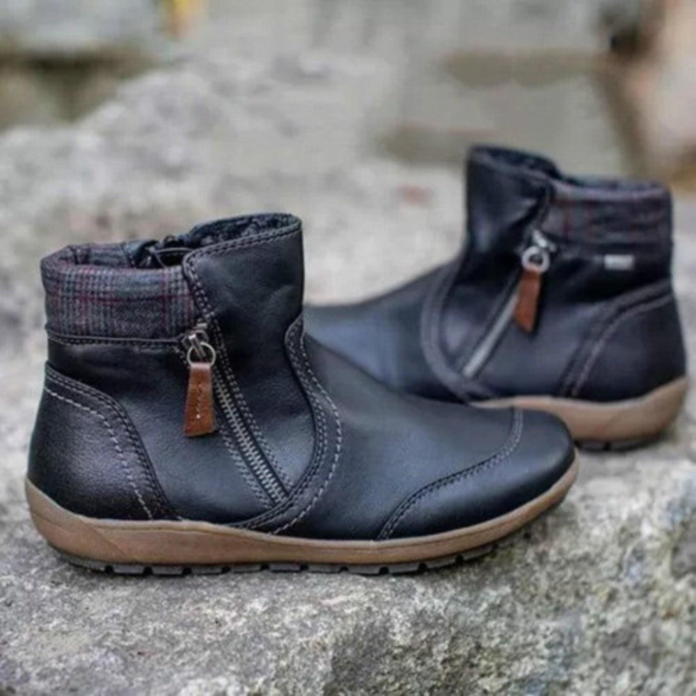 Women's - Ankle Boots - Warm Lined Leather