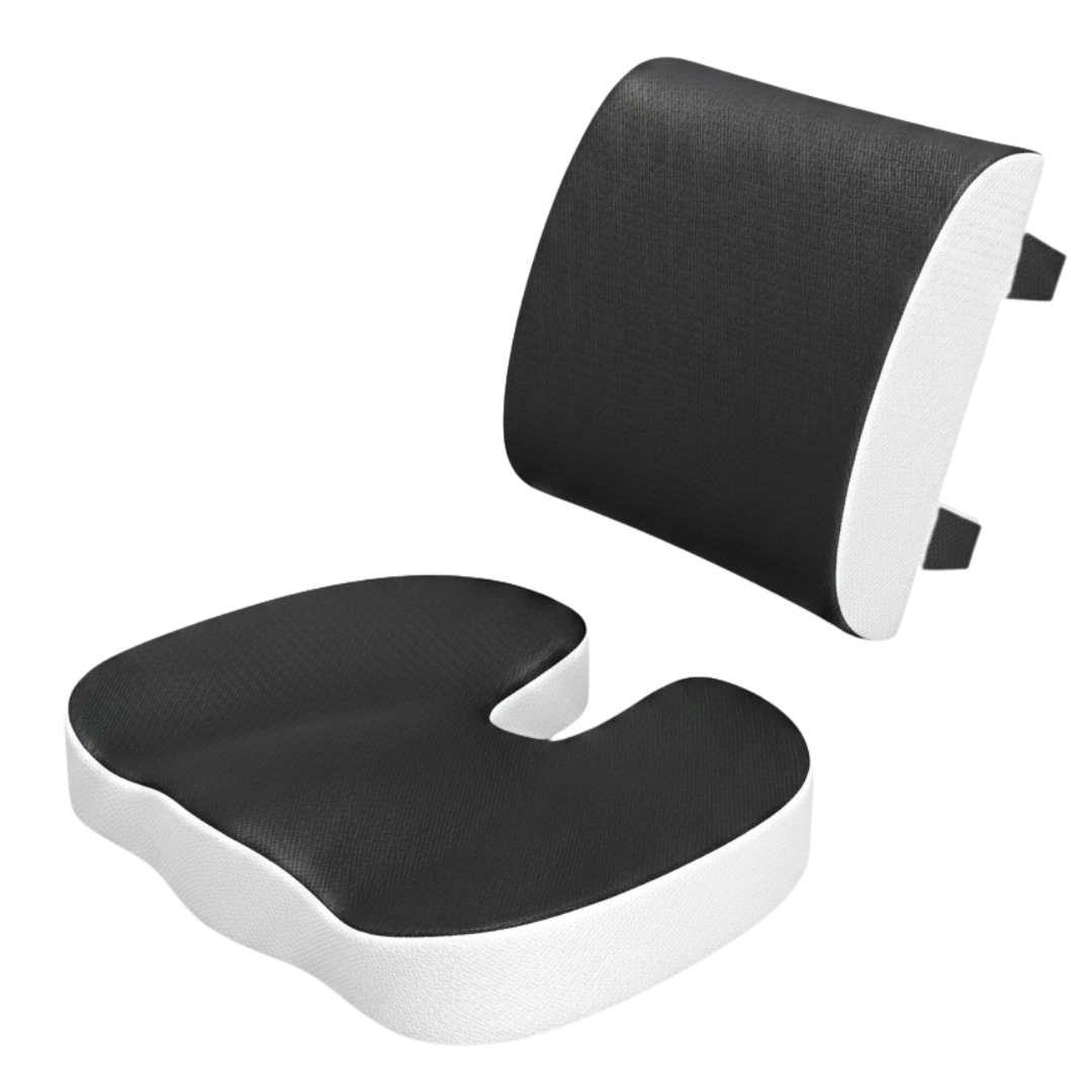 Two-Piece Memory Foam Car Seat Cushion and Back Pad Set