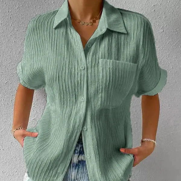 Women's - Stylish Short Sleeve Polo Shirt - Breathable Cotton Blend - Perfect for Casual or Smart-Casual Wear