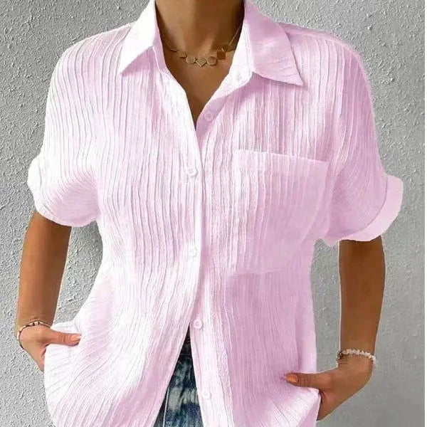 Women's - Stylish Short Sleeve Polo Shirt - Breathable Cotton Blend - Perfect for Casual or Smart-Casual Wear