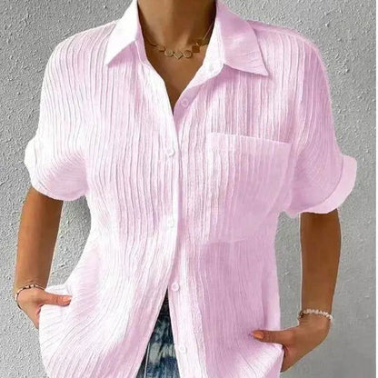Women's - Stylish Short Sleeve Polo Shirt - Breathable Cotton Blend - Perfect for Casual or Smart-Casual Wear