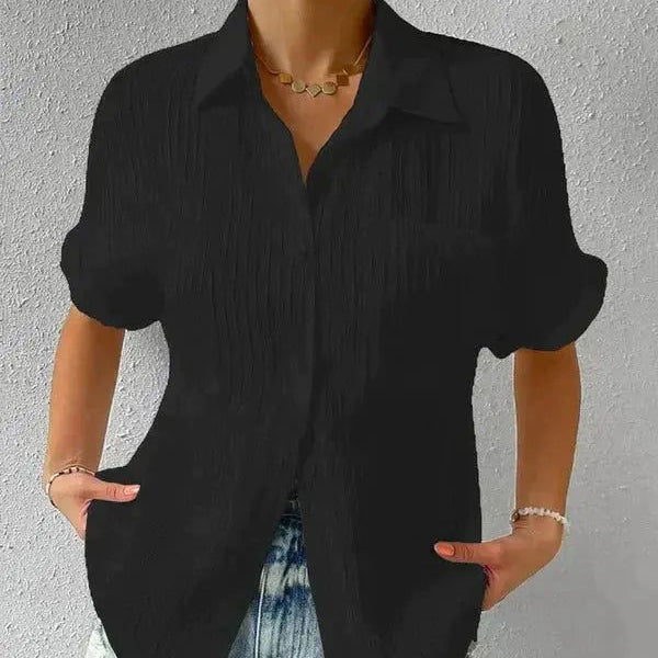 Women's - Stylish Short Sleeve Polo Shirt - Breathable Cotton Blend - Perfect for Casual or Smart-Casual Wear