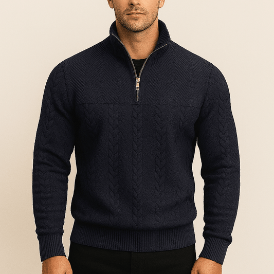 Men's - Half Zip Pullover - Soft Fabric, Stylish Design - Casual Comfort