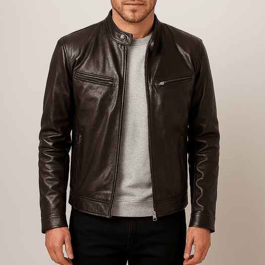 Men's - Biker Jacket - Stylish Casual Leather Outerwear