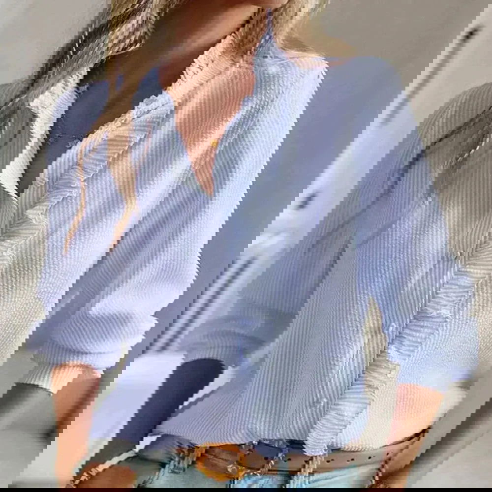 Women's - Long Sleeve Blouse - Soft Fabric - Stylish Viola Collection - Perfect for Any Occasion