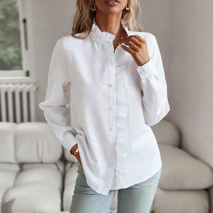 Women's - Long Sleeve Blouse - Soft Fabric - Stylish Viola Collection - Perfect for Any Occasion