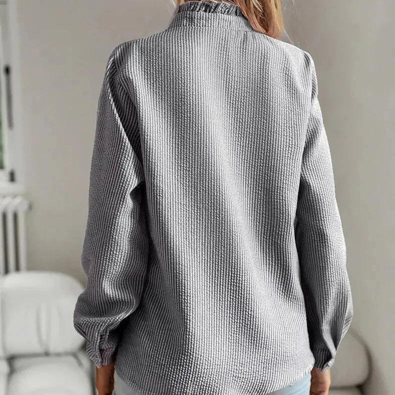 Women's - Long Sleeve Blouse - Soft Fabric - Stylish Viola Collection - Perfect for Any Occasion