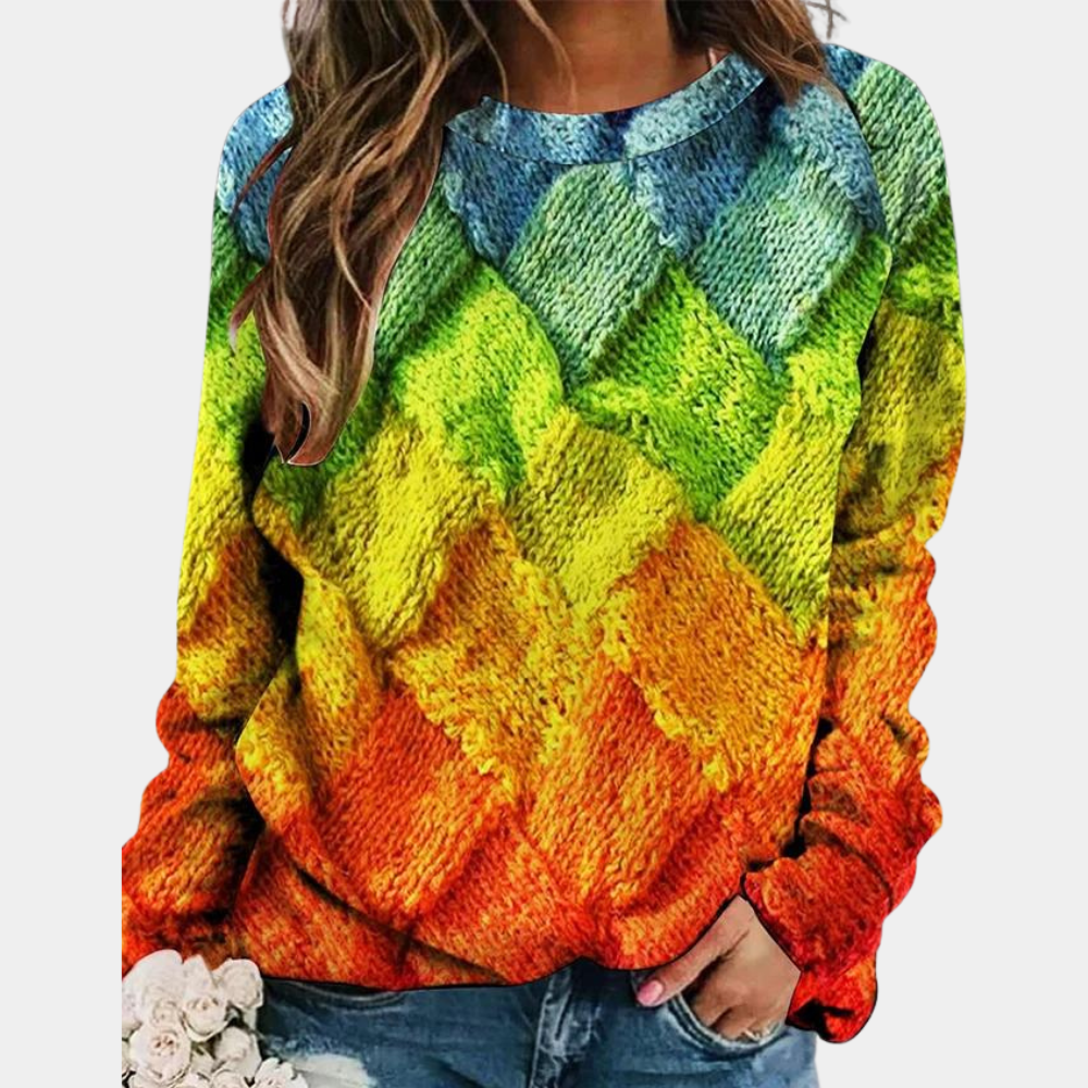 Women's - Colourful Knitted Jumper - Casual Fit