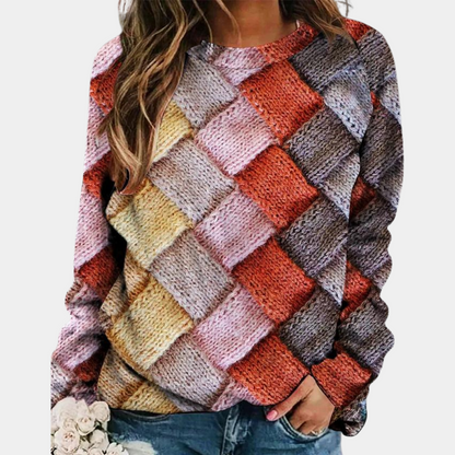 Women's - Colourful Knitted Jumper - Casual Fit