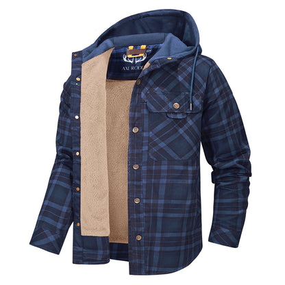 Men's - Lumberjack Hoodie - Cosy Flannel Material - Stylish Casual Wear