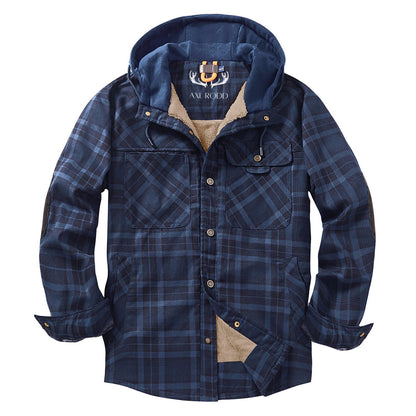 Men's - Lumberjack Hoodie - Cosy Flannel Material - Stylish Casual Wear
