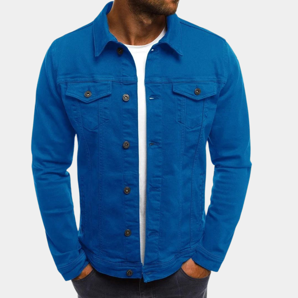 Men's - Denim Jacket - Classic Button Up Style