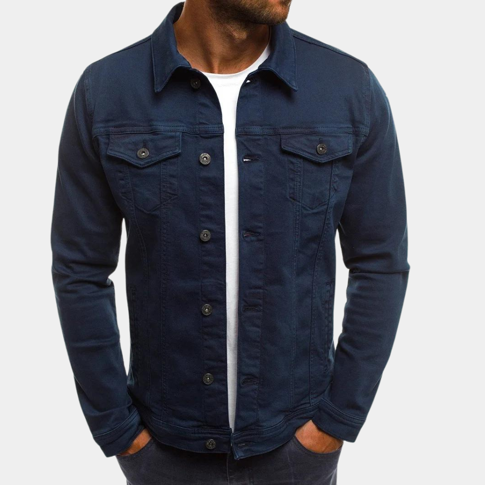 Men's - Denim Jacket - Classic Button Up Style