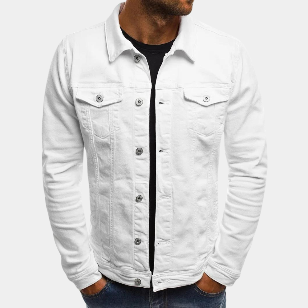 Men's - Denim Jacket - Classic Button Up Style