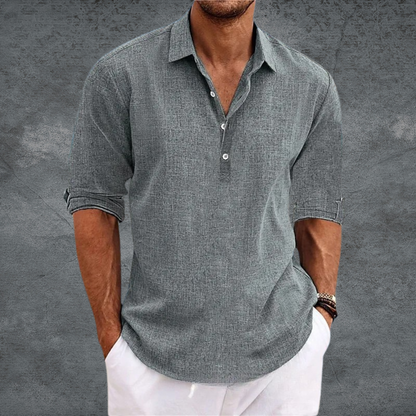 Men's - Casual Long Sleeve Shirt - Button-Up