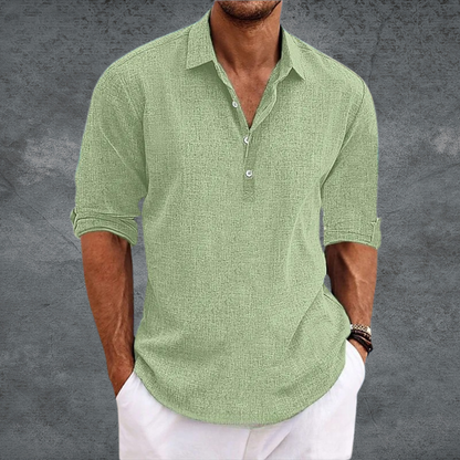 Men's - Casual Long Sleeve Shirt - Button-Up