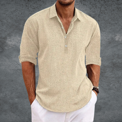 Men's - Casual Long Sleeve Shirt - Button-Up