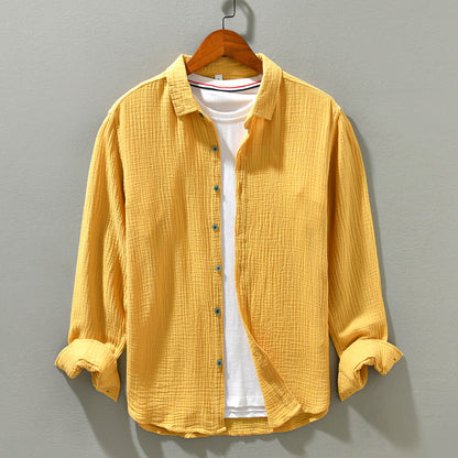 Men's - Casual Long Sleeve Shirt - Relaxed Fit