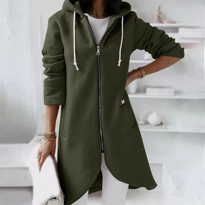 Women - Hoodie - Long Zip-Up - Casual Layer