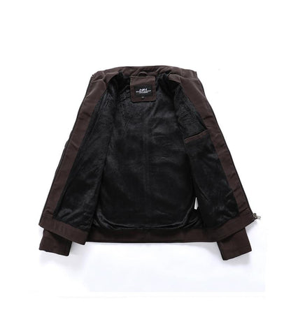 Men's - Motorbike Jacket - High-Quality Leather with Stand-Up Collar