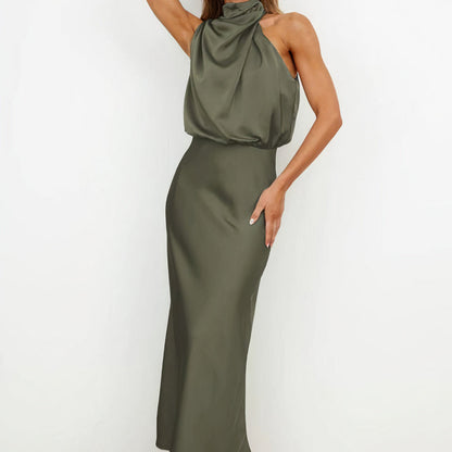 Women's - Elegant Halter Maxi Dress - Chic Style