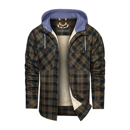 Men's - Lumberjack Hoodie - Cosy Flannel Material - Stylish Casual Wear