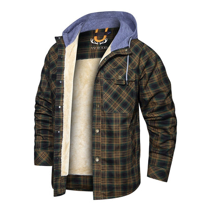 Men's - Lumberjack Hoodie - Cosy Flannel Material - Stylish Casual Wear