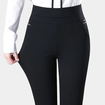 Women's - Stretch Pants - Comfortable Fabric - Effortlessly Stylish for Casual Outfits - Ideal for Everyday Wear