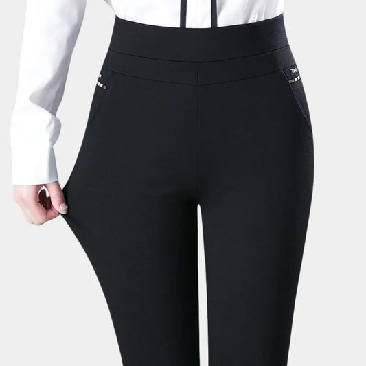Women's - Stretch Pants - Comfortable Fabric - Effortlessly Stylish for Casual Outfits - Ideal for Everyday Wear