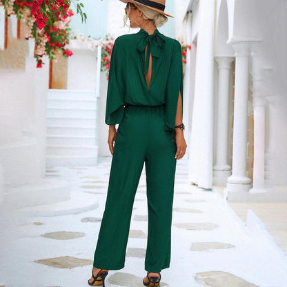 Women's - Chic Summer Jumpsuit - Lightweight Fabric - Versatile & Stylish Design for Effortless Elegance