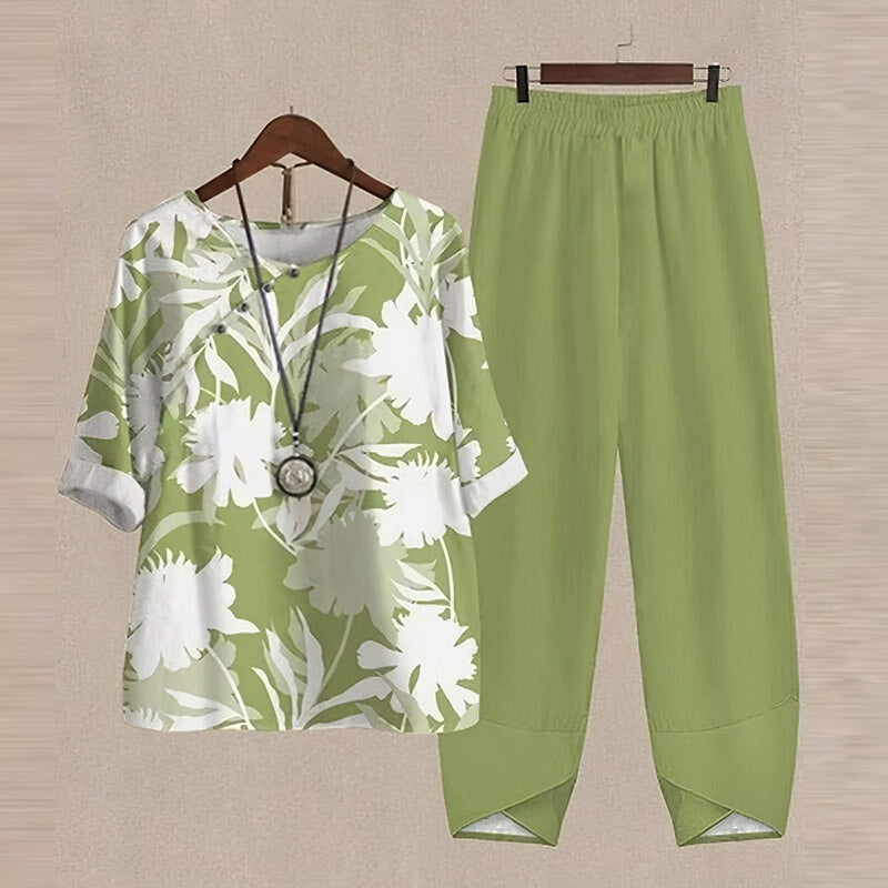 Women's - Shirt and Pants Set - Soft Fabric for All-Day Comfort - Stylish Casual Outfit for Any Occasion