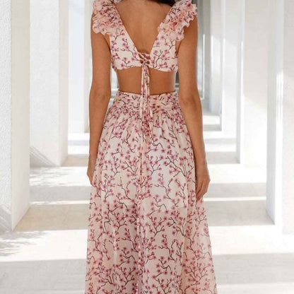 Women's - Floral Maxi Dress - Elegant Style