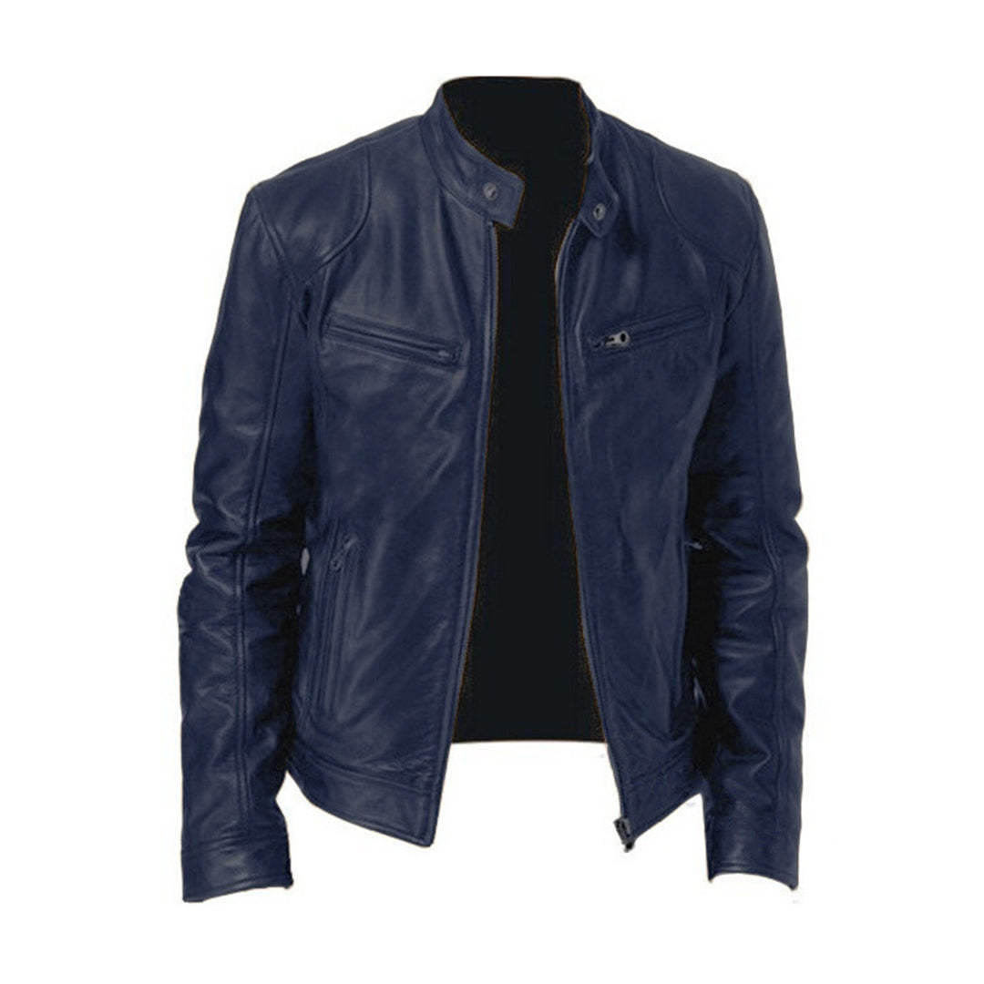 Men's - Faux Leather Jacket - Classic Fit