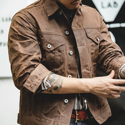 Men's - Short Lined Cruiser Jacket - Tin Cloth - Stylish & Durable Outerwear