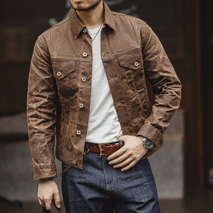 Men's - Short Lined Cruiser Jacket - Tin Cloth - Stylish & Durable Outerwear